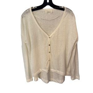 Zara Women’s 100% Linen Cardigan Ivory NWOT SZ Small Oversized